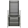 vidaXL Garden Chair Set of 2 Black and Silver Powder-coated aluminum