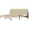 vidaXL Bed Frame Cream Polyester, Metal, Solid Pine Wood, Plywood King