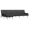 vidaXL L-shaped Sofa Bed Black Faux leather, plywood, metal Large