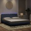 vidaXL Bed Frame with LED without Mattress Dark Gray 72"x83.9"Velvet