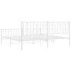 vidaXL Bed Frame White Steel Full Bed Frame Rectangular Modern