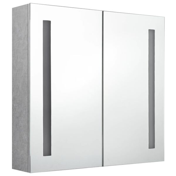 vidaXL Bathroom Cabinet Concrete Grey MDF with melamine finish, glass