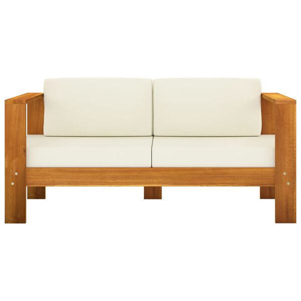 vidaXL Garden Lounge Set Cream White Solid Acacia wood, Polyester Medium