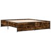 vidaXL Bed Frame Smoked Oak Engineered wood, steel Double Tough