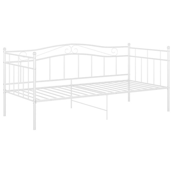 vidaXL Sofa Bed Frame White Powder-coated metal 35.4 x 78.7 in