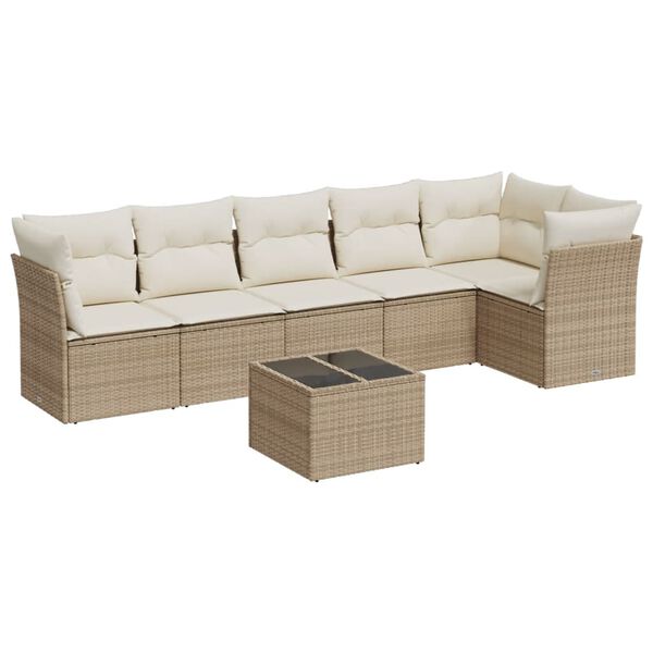 vidaXL Garden Sofa Set Beige, Cream White