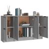 vidaXL Sideboard Set of 3 Grey sonoma Engineered wood Medium Sideboard