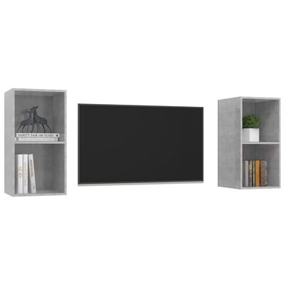vidaXL Wall-mounted TV Cabinets 2 pcs Concrete Gray Engineered Wood