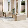 vidaXL Garden Sofa Set Beige PE Rattan 6 Piece Set Modular