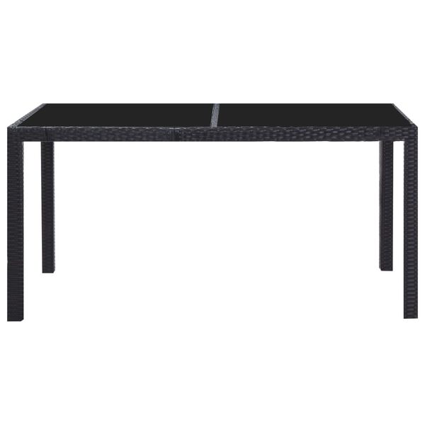 vidaXL Garden Table And Chair Black
