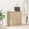 vidaXL LED Sideboard with Shelf Sonoma Oak 27.95 x 13.58 x 29.53 in