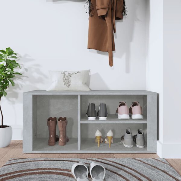 vidaXL Shoe Cabinet Concrete Grey Engineered Wood Medium Storage