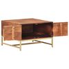 vidaXL Coffee Table Honey brown Solid acacia wood, iron 26.4x26.4x17.7 in