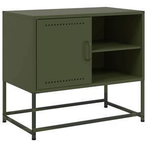 vidaXL TV Cabinet Olive Green Steel Medium TV Cabinet Rectangular