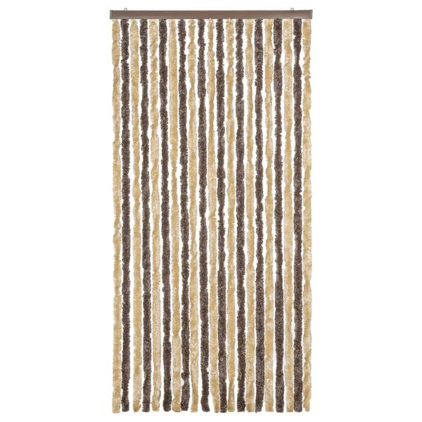 vidaXL Fly Curtain Dark Brown and Beige 35.4x78.7" Chenille