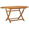 vidaXL Garden Table And Chair Dark Oil Finish Solid Acacia Wood