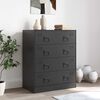 vidaXL Sideboard Black Cold-rolled Steel Medium Sideboard Rectangular