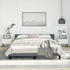 vidaXL Bed Frame With Headboard Dark grey Velvet, plywood, engineered wood