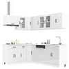 vidaXL Kitchen Cabinet Set Gloss white Engineered wood and glass Large