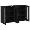 vidaXL Wall Cabinets 2 pcs Black Oak 27.36 x 13.39 x 35.43 in