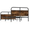 vidaXL Bed Frame Smoked Oak Steel, engineered wood 55.1 x 78.7 in