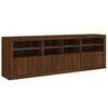 vidaXL Sideboard with LED Lights Brown Oak 79.5"x14.6"x26.4"