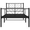 vidaXL Metal Bed Frame Black Powder-Coated Steel Twin Metal Bed Frame
