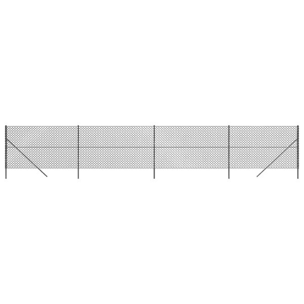 vidaXL Chain Link Fence Anthracite 5.2'x32.8'