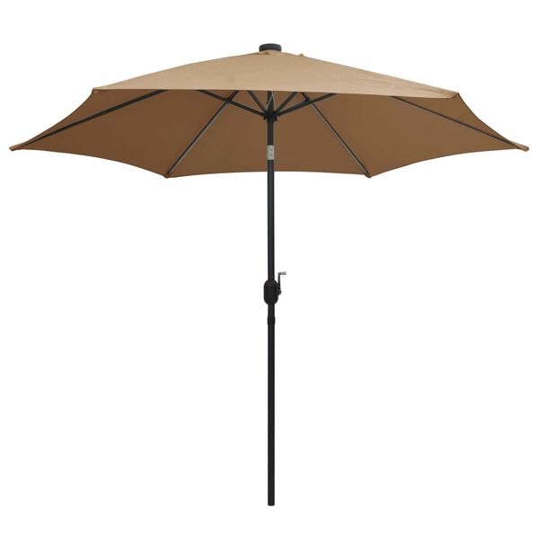 vidaXL Garden Parasol Taupe 100% polyester, aluminum Large Collapsible