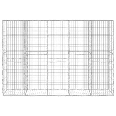 vidaXL Gabion Wall with Cover Galvanized Steel 118.1"x19.7"x78.7"