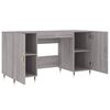 vidaXL Desk Grey sonoma Engineered wood, iron, aluminum alloy