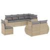 vidaXL 8 Piece Patio Sofa Set with Cushions Beige Poly Rattan