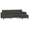 vidaXL 3-Seater Sofa with Footstool Dark Gray 82.7" Microfiber Fabric