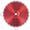 vidaXL Diamond Cutting Disc with Turbo and Holes Steel 13.78 "