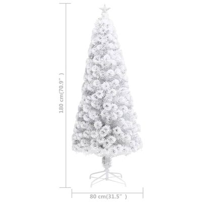 vidaXL Artificial Pre-lit Christmas Tree White 6 ft Fiber Optic