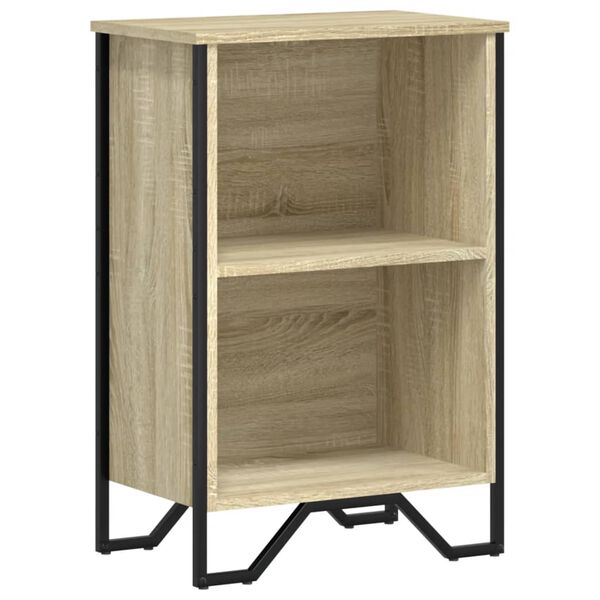 vidaXL Bookcase Sonoma oak Engineered wood, metal Medium Bookcase