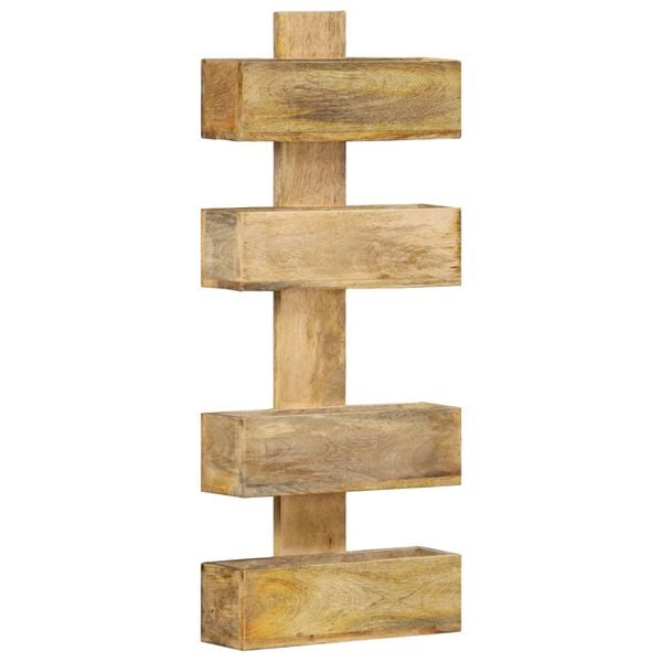 vidaXL Magazine Wall Rack Natural wood Solid mango wood Medium