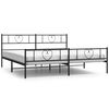 vidaXL Bed Frame Black Powder-coated steel 78.7x78.7 in Bed Frame