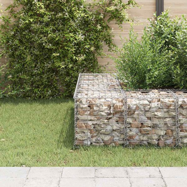 vidaXL Gabion Raised Bed Silver Steel Wire 15.7x15.7x15.7 in Durable