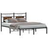 vidaXL Bed Frame Smoked Oak Engineered Wood and Steel King Size