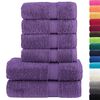 vidaXL Towel Set Purple 100% cotton 19.7 x 39.4 in Hooks