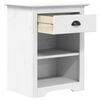 vidaXL Bedside Cabinet White Solid Pine Wood, Engineered Wood, Metal