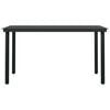 vidaXL Dining Set Black Powder-coated steel, PVC hollow rattan, glass