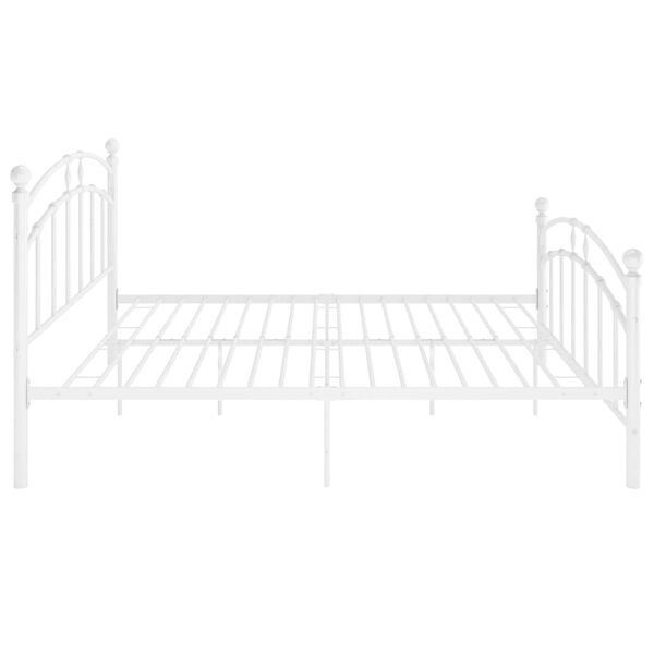 vidaXL Bed Frame White Powder-coated Metal Full Durable Bed Frame
