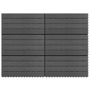vidaXL WPC Tiles 23.6"x11.8" 6 pcs 10.8ft² Gray