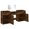 vidaXL Dressing Table Set Smoked Oak Engineered wood, glass Medium