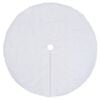 vidaXL Christmas Tree Skirt White Faux fur, Non-woven fabric 59.1 in
