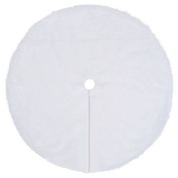 vidaXL Christmas Tree Skirt White Faux fur, Non-woven fabric 59.1 in