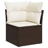 vidaXL Garden Sofa Set Brown and cream white