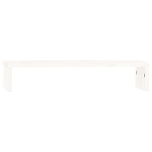 vidaXL Monitor Stand White 19.7x10.6x3.9" Solid Wood Pine